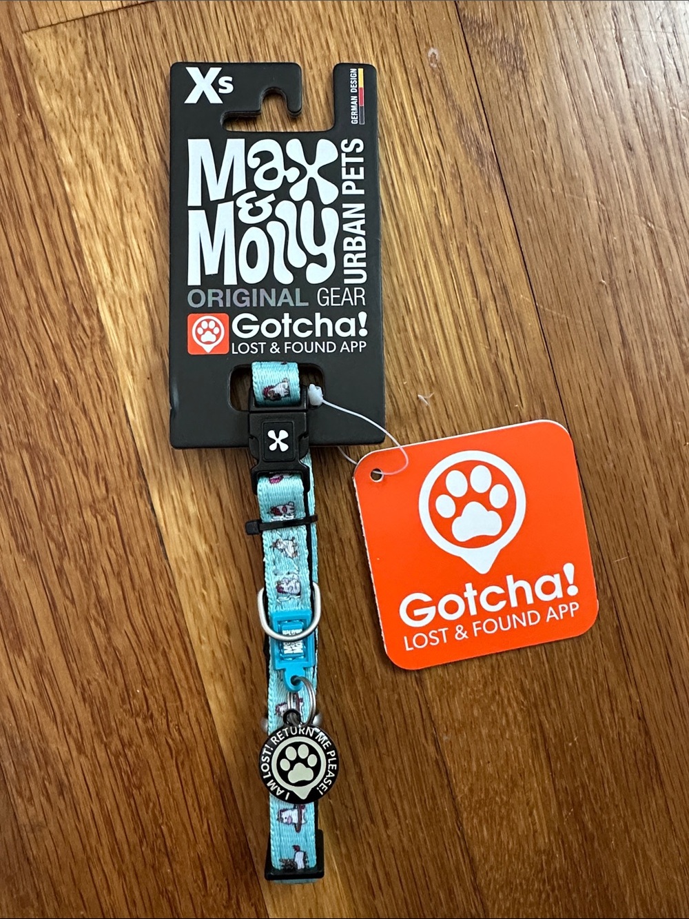 NWT Teal Floral XS Dog Collar with Gotcha Tag